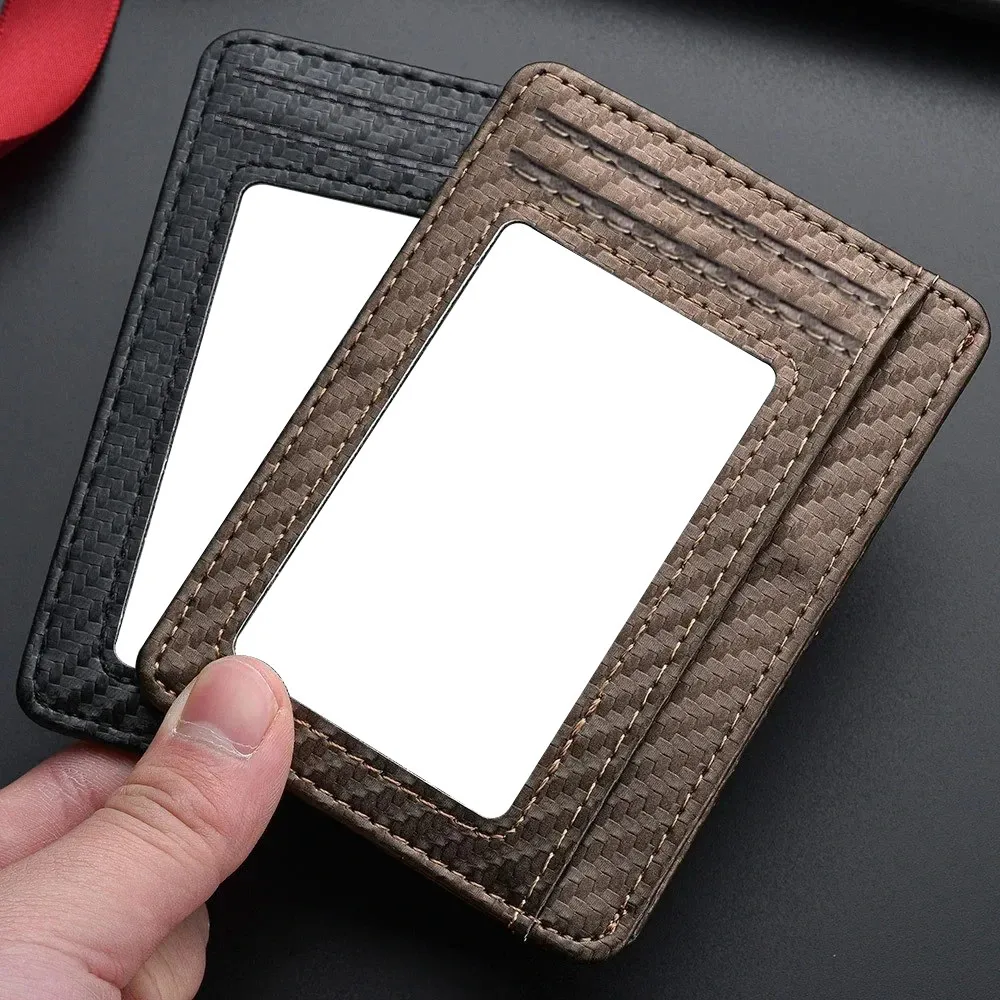 Schlanke, dünne, minimalistische Herren-Geldbörsen mit Vordertasche, Anti-RFID-Blockierung, geschützt, magischer Ausweis, Kreditkartenetui, PU-Leder-Geldbörsen – Detail 2
