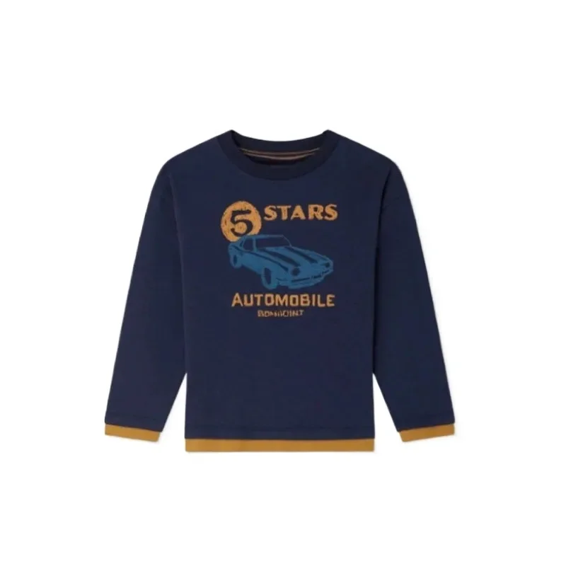 

OUYANG&IVAN 2024, хлопковая футболка с длинными рукавами и принтом для мальчиков и девочек, повседневный топ на весну и осень