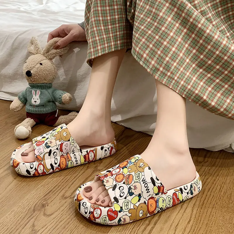 Youpin Non-slip Women Summer Platform Slippers Beach Slide Sandals Flip Flops Cartoon Candy Bear Animal Girls Home Indoor Shoes