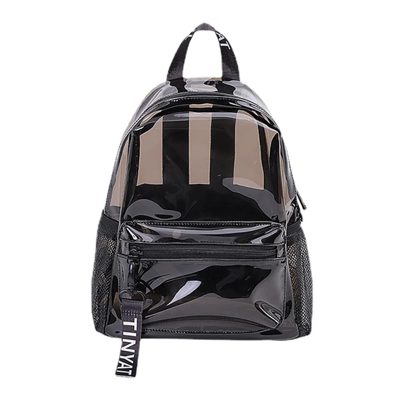 

New Fashion Transparent Backpack Ladies Jelly Bag Waterproof Pvc Beach Travel Girls Kawaii Schoolbag Student Bookbag