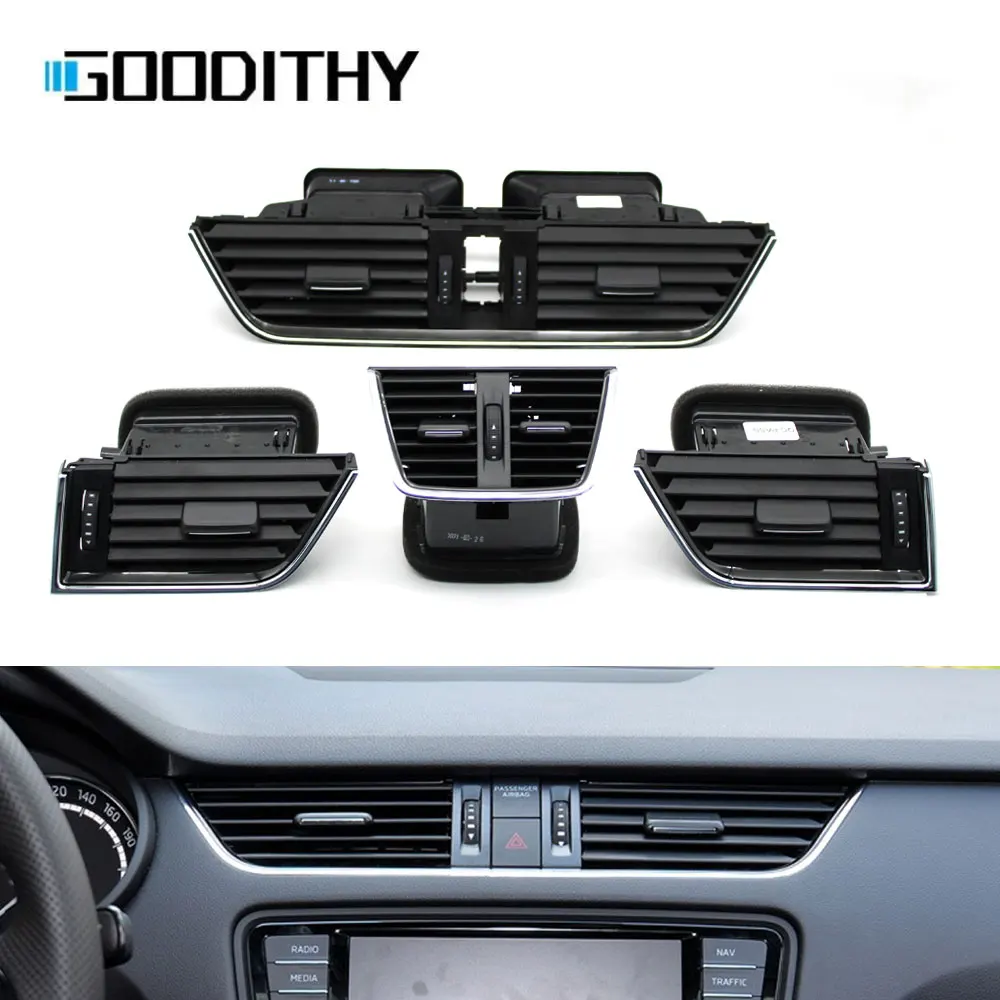 For Skoda Octavia 3 A7 5E MK3 Dashboard Front Rear AC Vent Grille Outlet Assembly 2015-2021 5E0820951CZLL,5E0819702,5ED819203