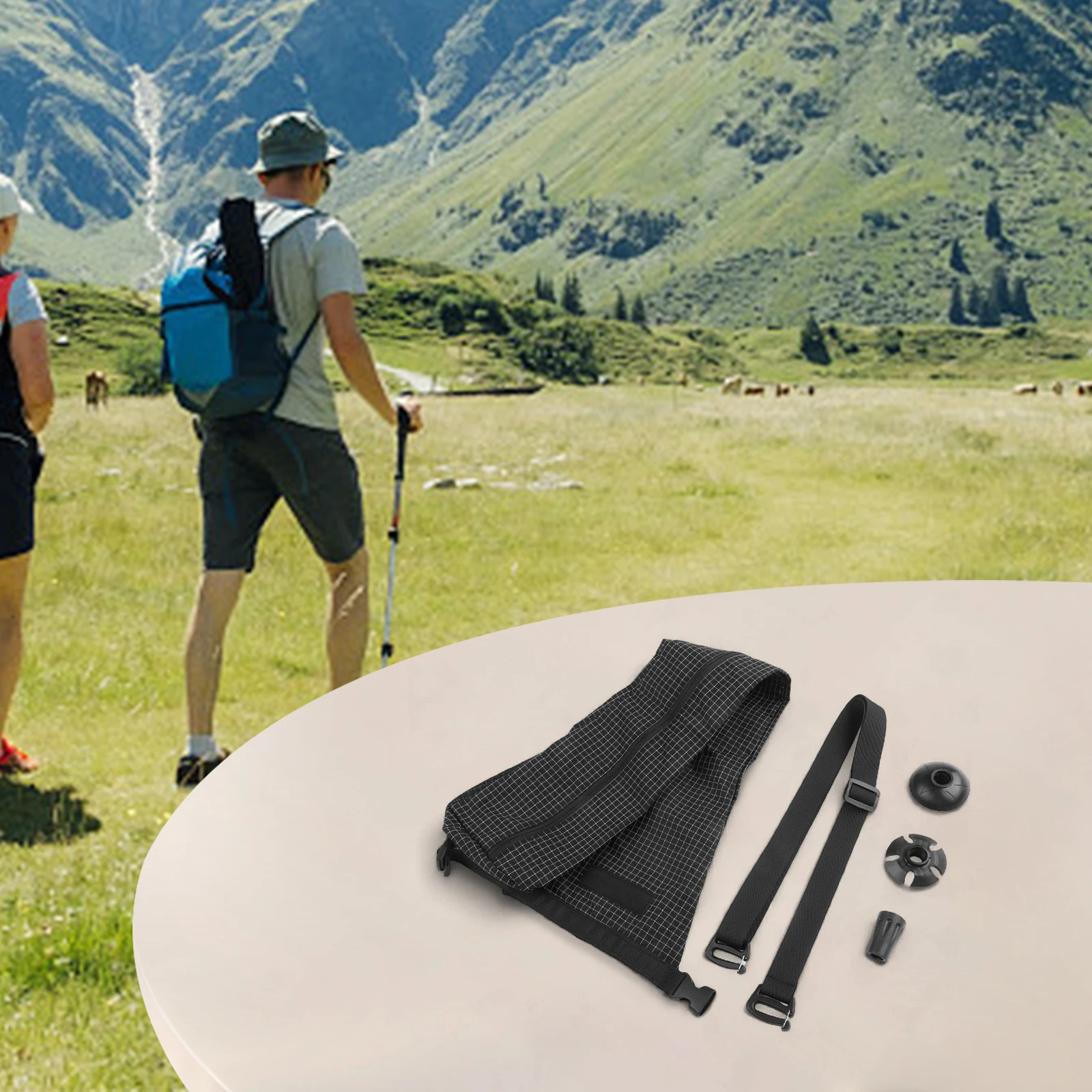 Adjustable Shoulder Strap Bag Approx 74x18cm Trekking Pole Bag Mesh Pockets Scratch-resistant Wear-resistant Design