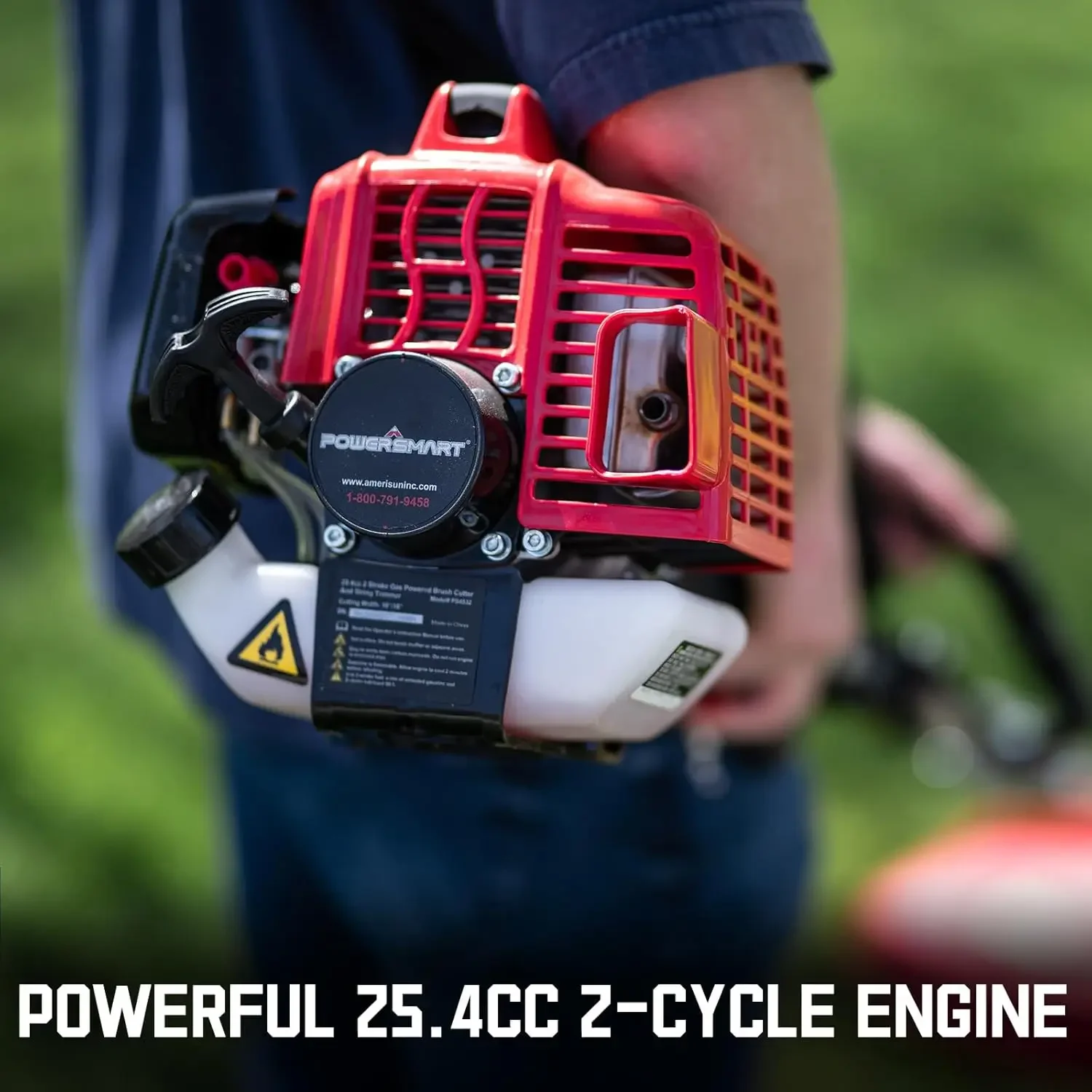 

（XMSJ-Hot）25.4cc Gas Weed Wacker, 2-in-1 String Trimmer/Edger 16-Inch with 10-Inch Brush Cutter for Grass Cutting, 2025 Version