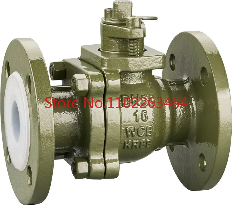 

Q41F46-16C cast steel flange-lined fluorine ball valve F4 acid-base corrosion-resistant manual discharge switch valve 2 inches