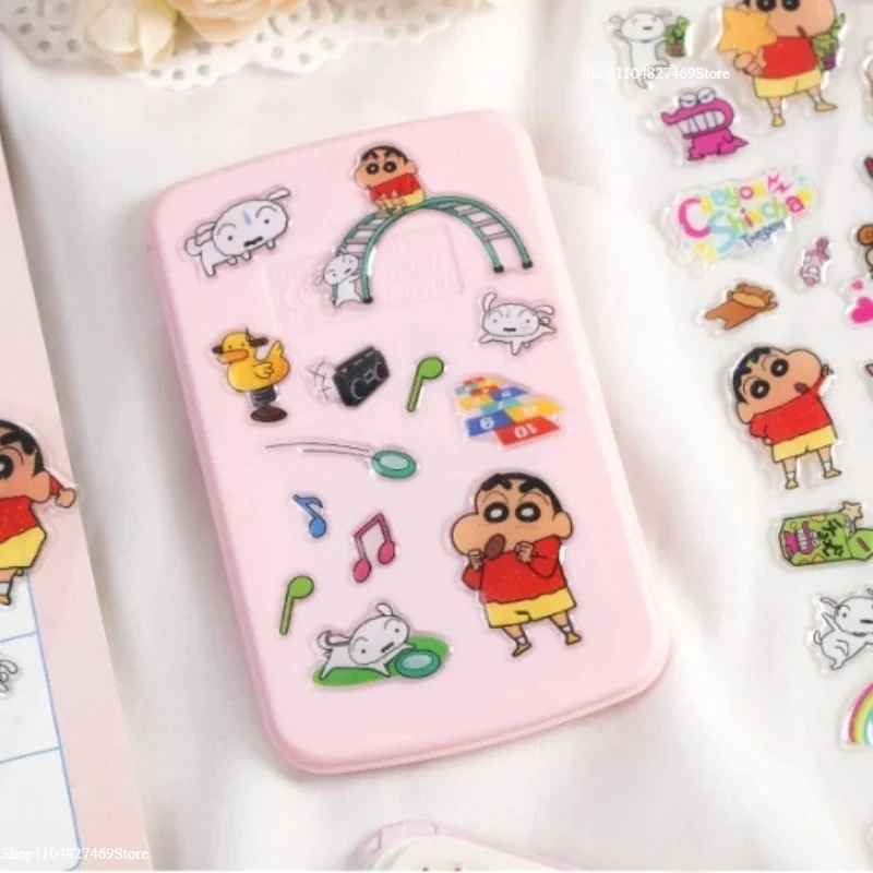 1/4 個本物のクレヨンしん 3d クリスタルステッカー手作り装飾タブレット携帯電話ケースステッカー文房具ステッカー