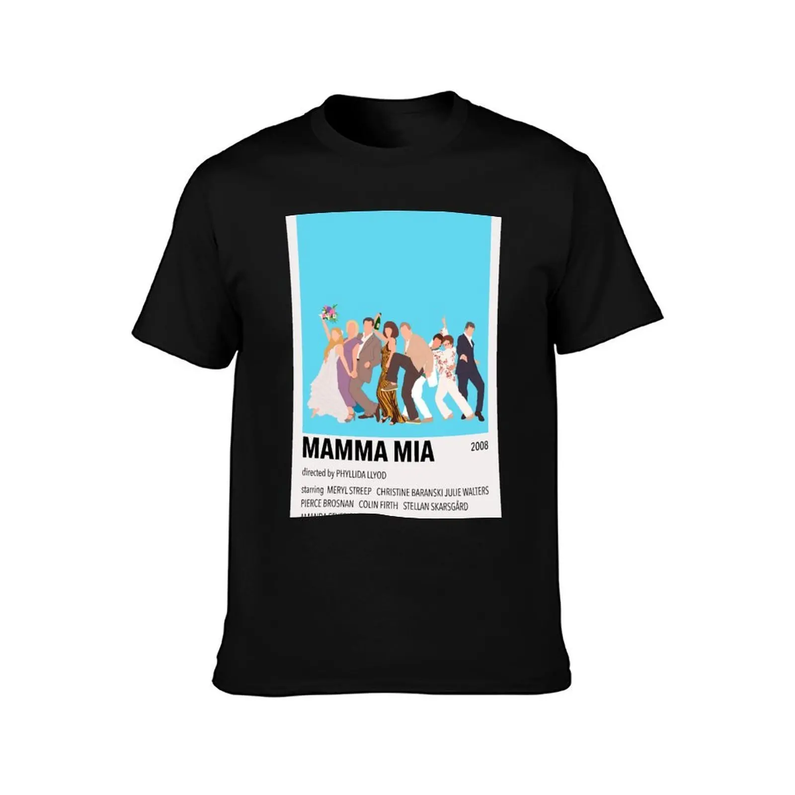 Mamma Mia Minimalist Poster T-Shirt, Summer Casual Cotton Tee, Oversized Streetwear Tops, Vintage Graphic Print, 100% Cotton