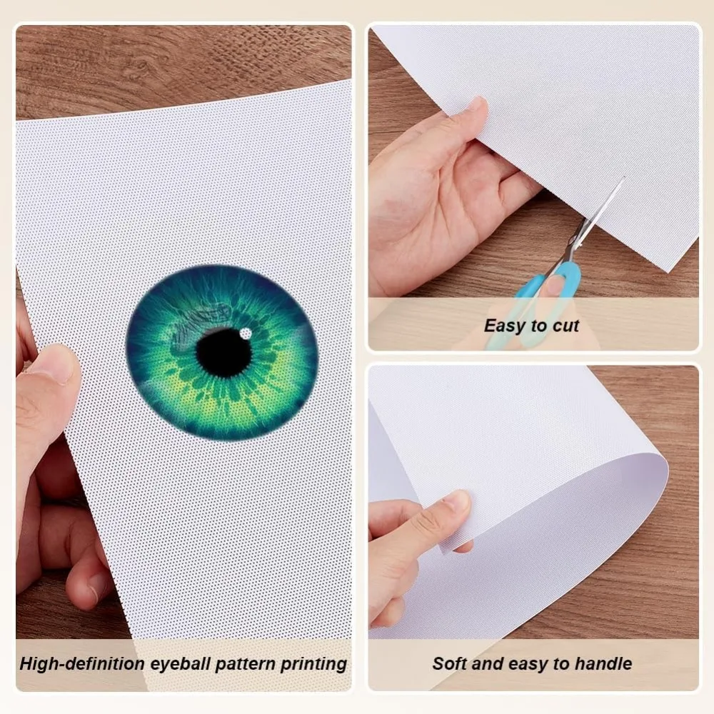 Custom Fursuit Eye Mesh 39x11.8inch White PVC Net 0.45mm Thick Waterproof Printable Mesh for Furries Cosplay Props Fursuits - Image 4