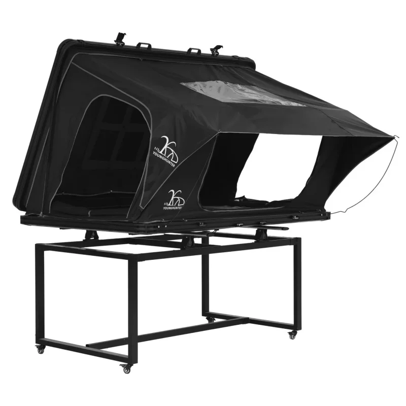 

Younghunter Camping Car Rooftop Camper Overland Truck 4x4 Pop up SUV Aluminum Rollover Hard Shell Roof Top Tent