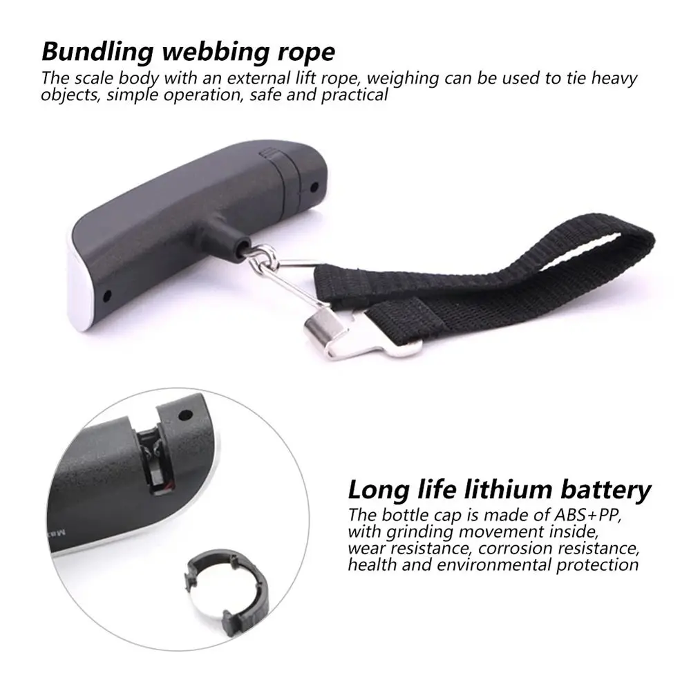 1 قطعة مقياس الوزن المحمولة 110lb 50 كجم مقياس الأمتعة خفيفة الوزن معلقة مقياس الأمتعة #1