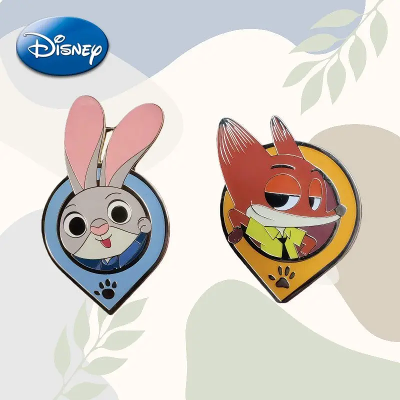 

Disney Zootopia Badge Judy Nick Cartoon Figure Metal Bag Clothes Accessories Figurine Couple Brooch Souvenir Collection Gifts