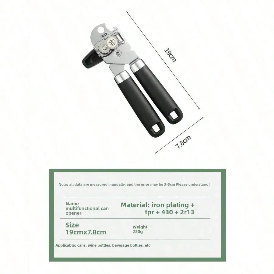 1PC, Ultimate Multifunctional Opener, Professional Grade Stainless Steel Can & Bottle Opener, Easy-Clean Design, Life Tools & Kitchenware Must-Haves For Efficient Meal Prep