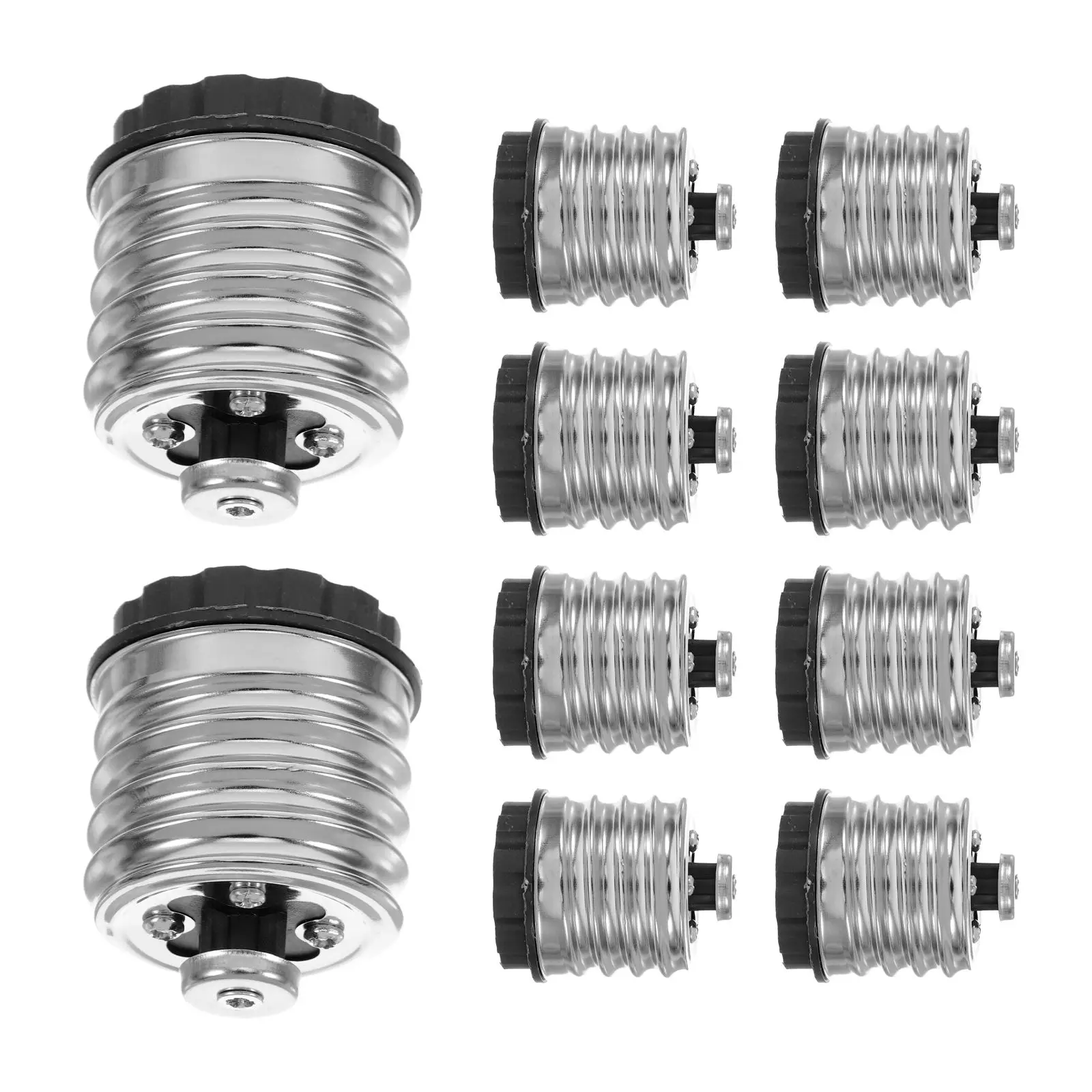 

10pcs to Lamp Adapter LED Converter Zinc Alloy Socket Plug Shade Holder Bulb Base Clips Light Fixture Reducer Home