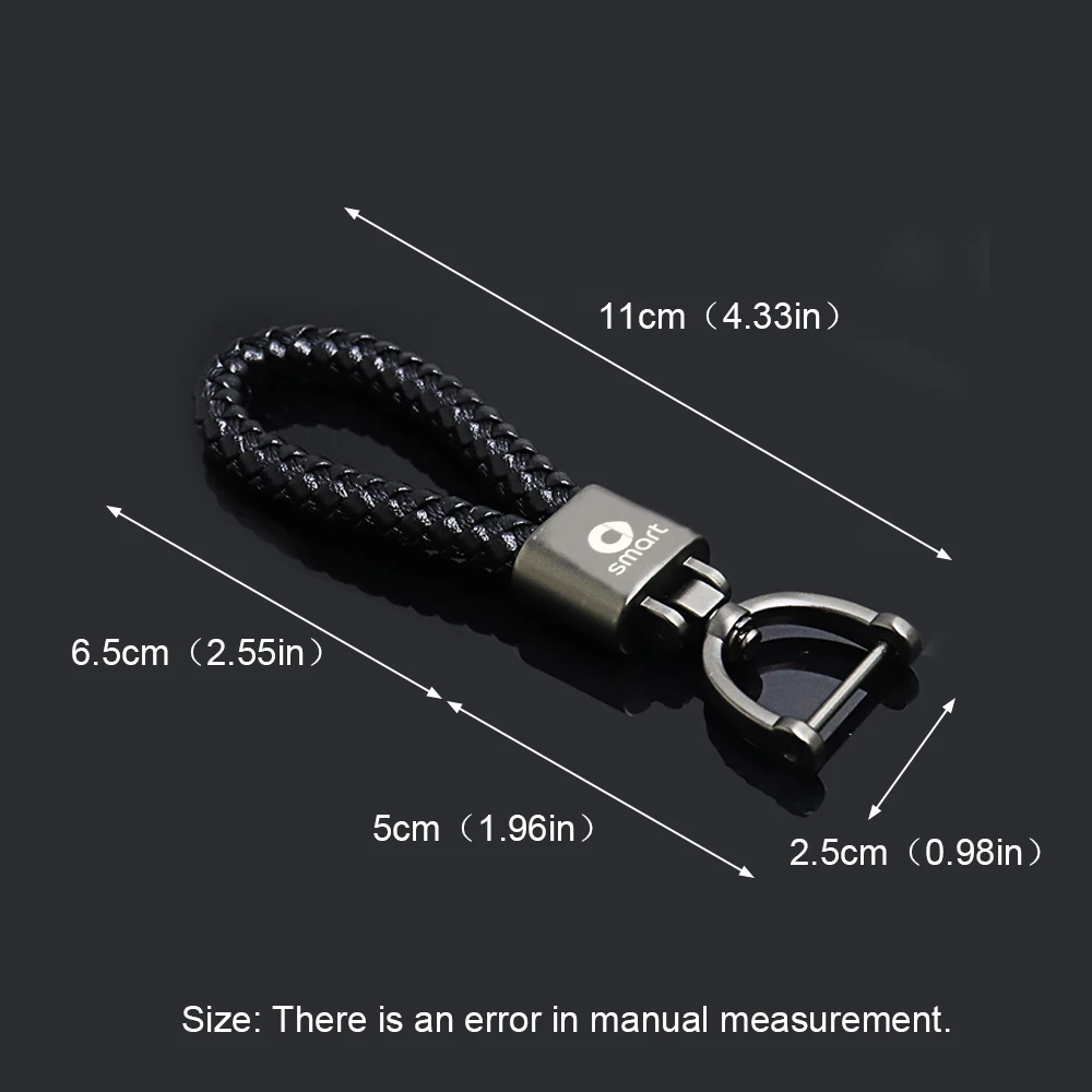 for smart fortwo 451 forfour 453 450 car Leather key chain car accessories