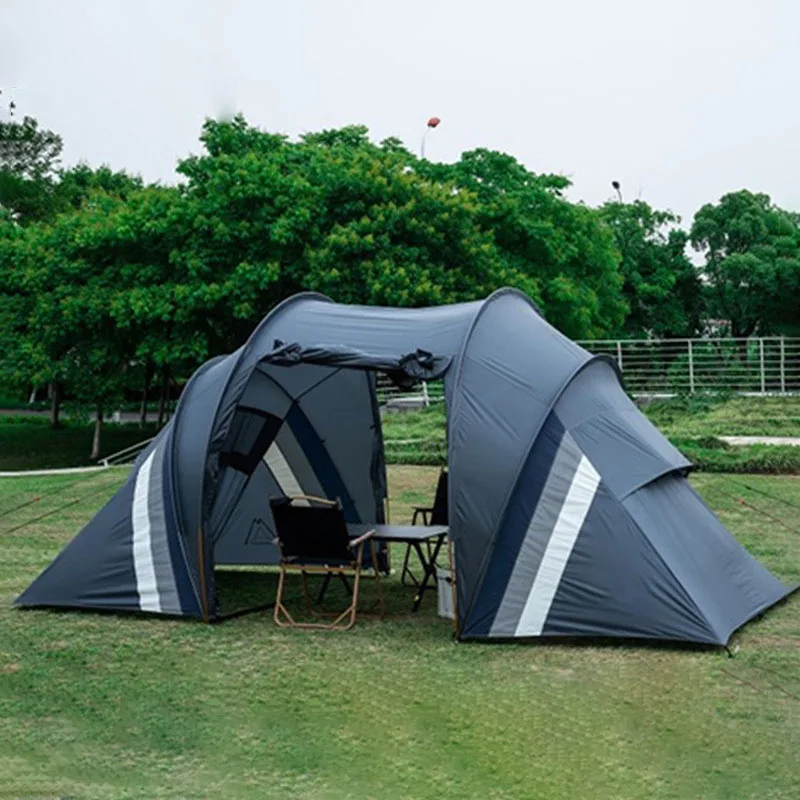 Folding outdoor camping equipment, two rooms and one hall, quickly building 3-4 portable family tents camping outdoor