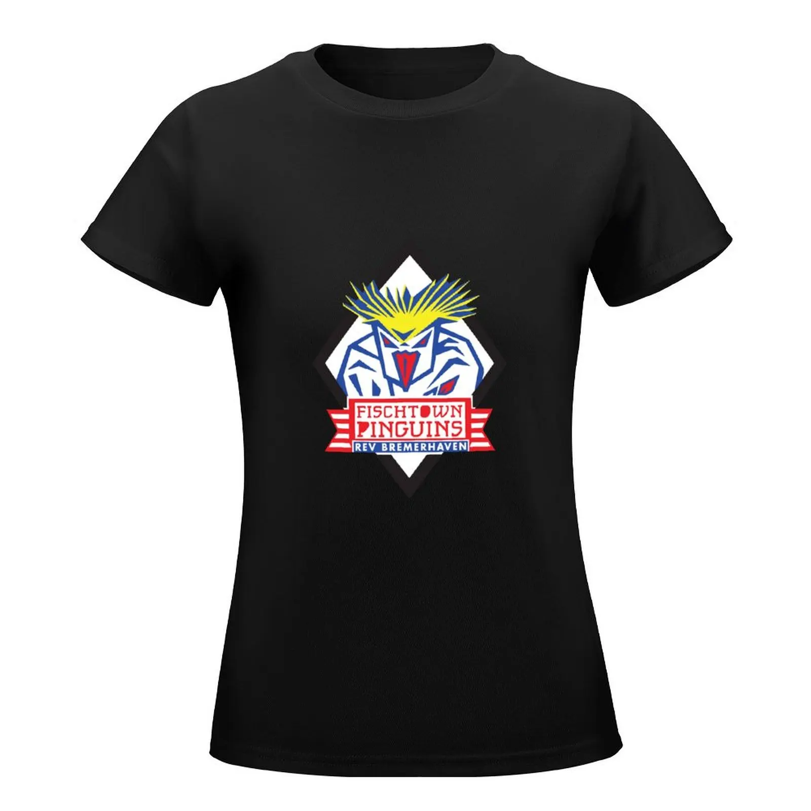 Fischtown Pinguins Bremerhaven Ff0000 Logo T-Shirt Kawaii Kleding Zomer Top Koreaanse Mode Rock And Roll T-Shirts Voor Vrouwen