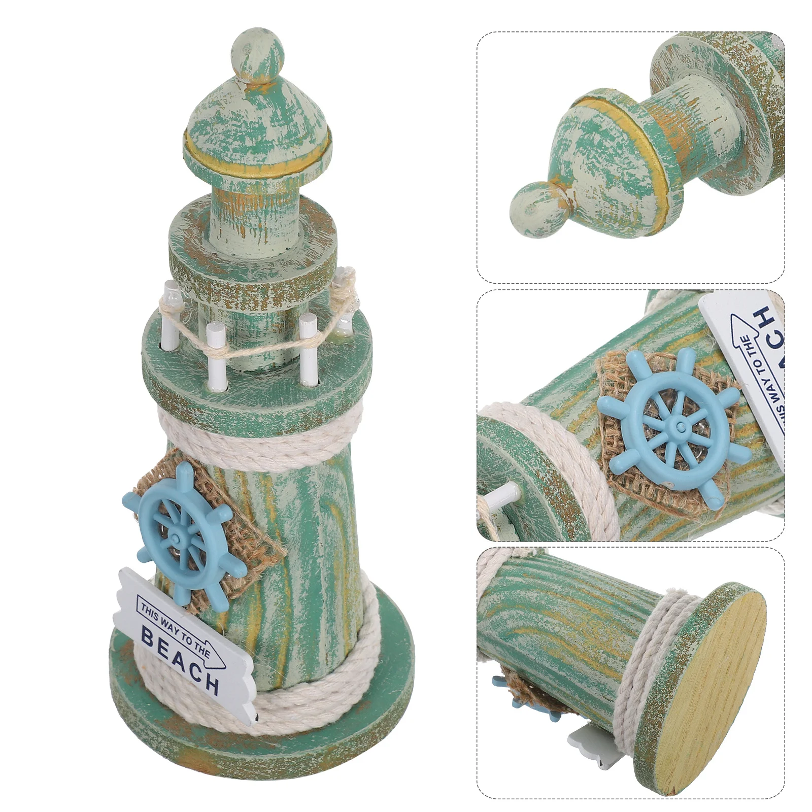 

Nautical Wooden Lighthouse Coastal Decor Piece Handcrafted Detail Ocean Accent for Living Room Bedroom Tabletop
