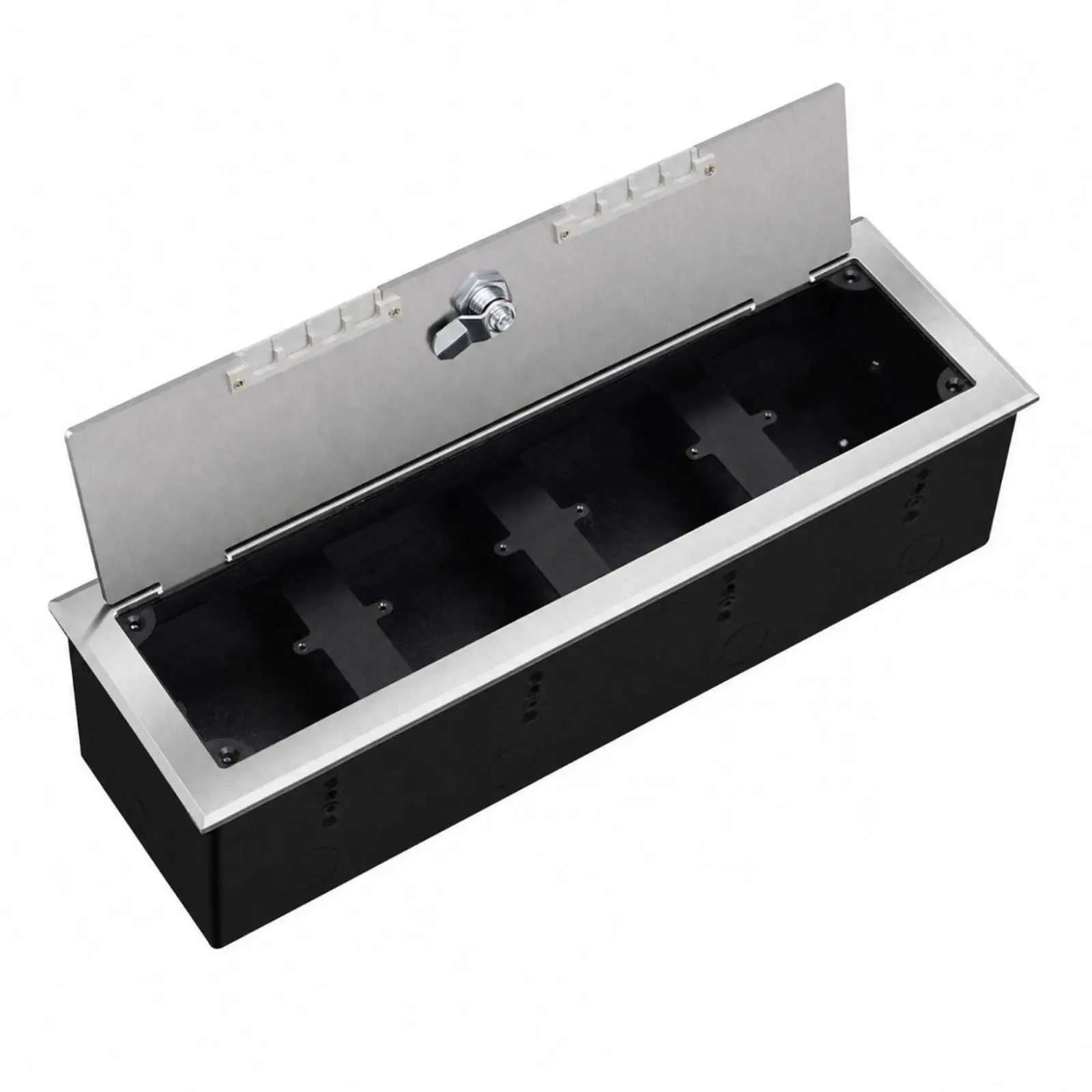 Recessed Outlet Box Stainless Steel Hinged Lock Cover for Water Resistant Wall Electric Sockets