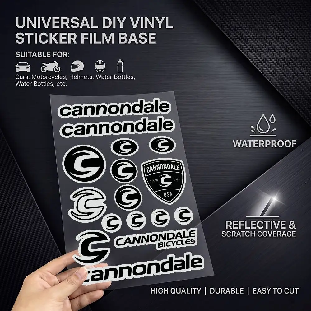 FOR Cannondale High Visibility Reflective Waterproof Decal Scratch Hide Sticker Fit Car Motorcycle Helmet Refrigerator