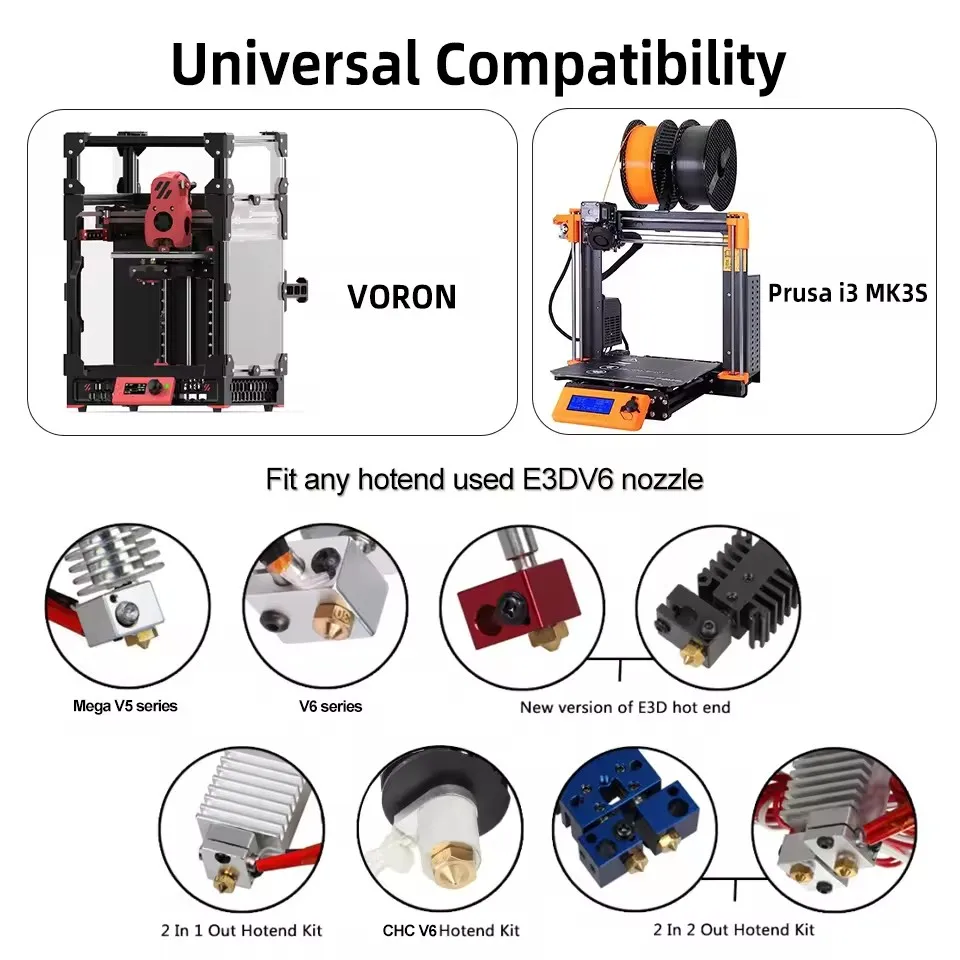 10 قطعة مجموعة فوهات V6 لـ E3D V5 V6 Hotend ، V6 فوهة 0.2/0.3/0.4/0.6 مللي متر للطابعة ANYCUBIC I3 Mega A8 Prusa I3 MK3/MK3S ثلاثية الأبعاد #6