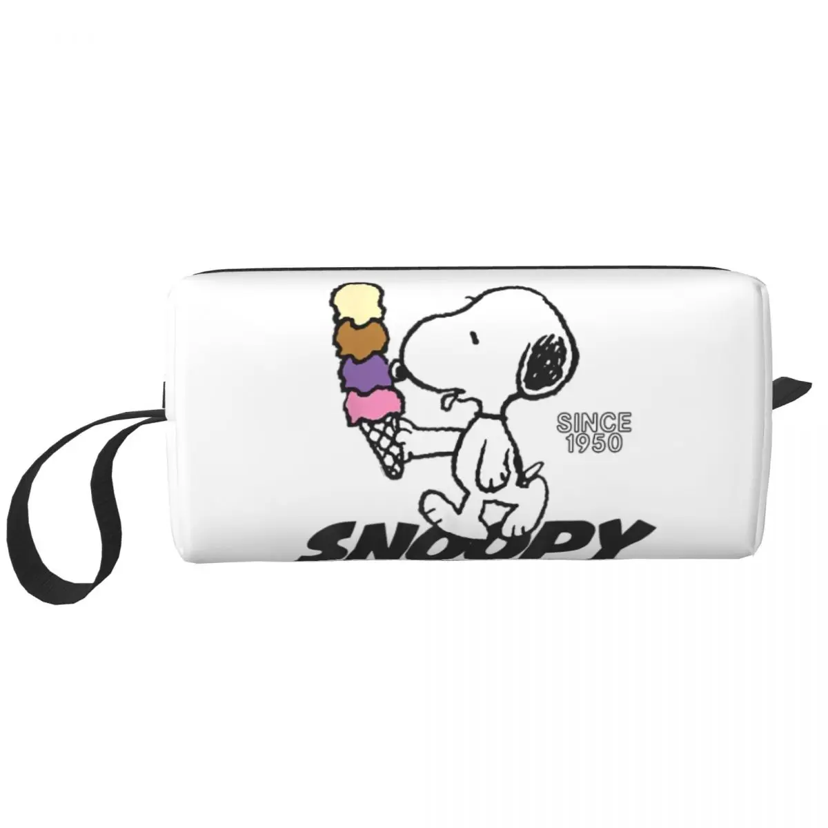 Snoopy Ice Cream Cone Cosmetic Bag for Women Makeup Bags Cartoon Travel Water Resistant Toiletry Bag Organizer Pouch