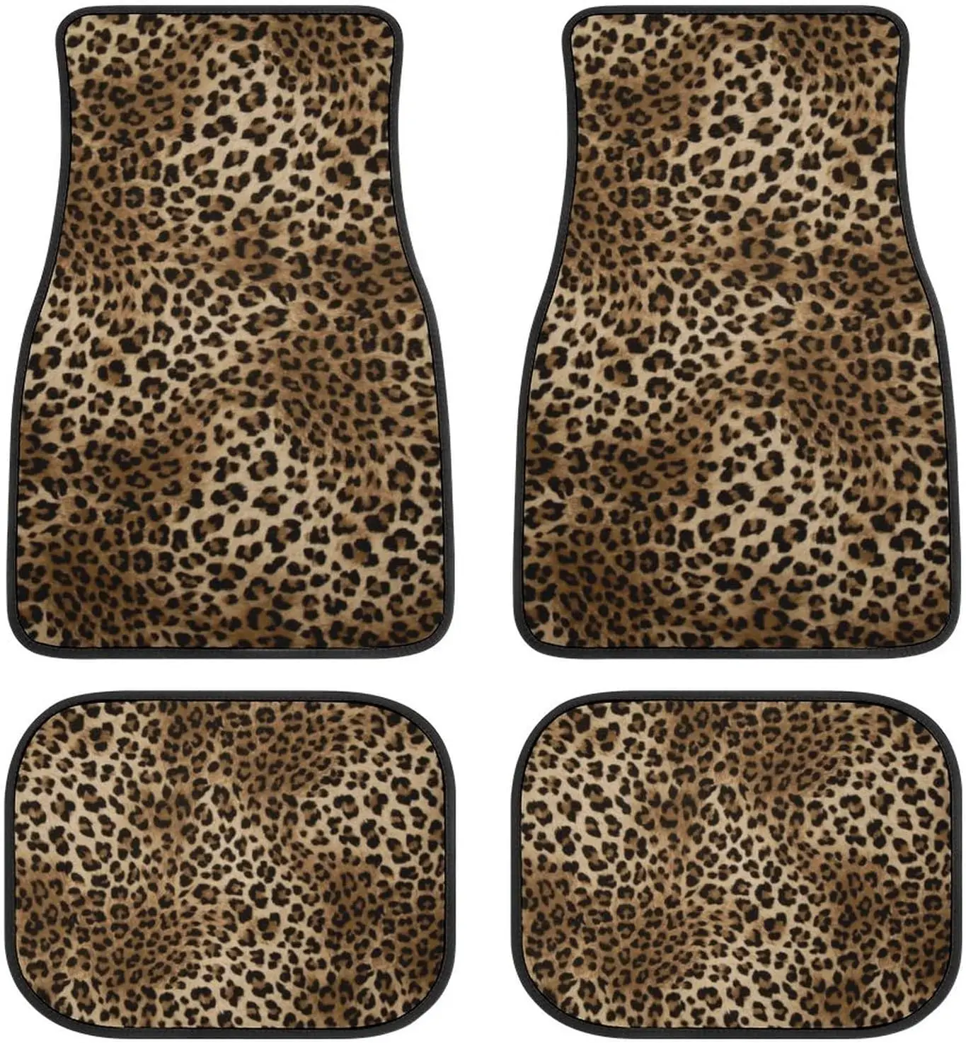 

Leopard Print Car Floor Mats Set of 4, Non-Slip Universal Fit for SUV Truck Van