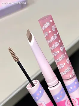 Gracebabi ดินสอเขียนคิ้วคิ้ว2-in-1แปรงใบมีดแบบสองหัวกันน้ำสามมิติ