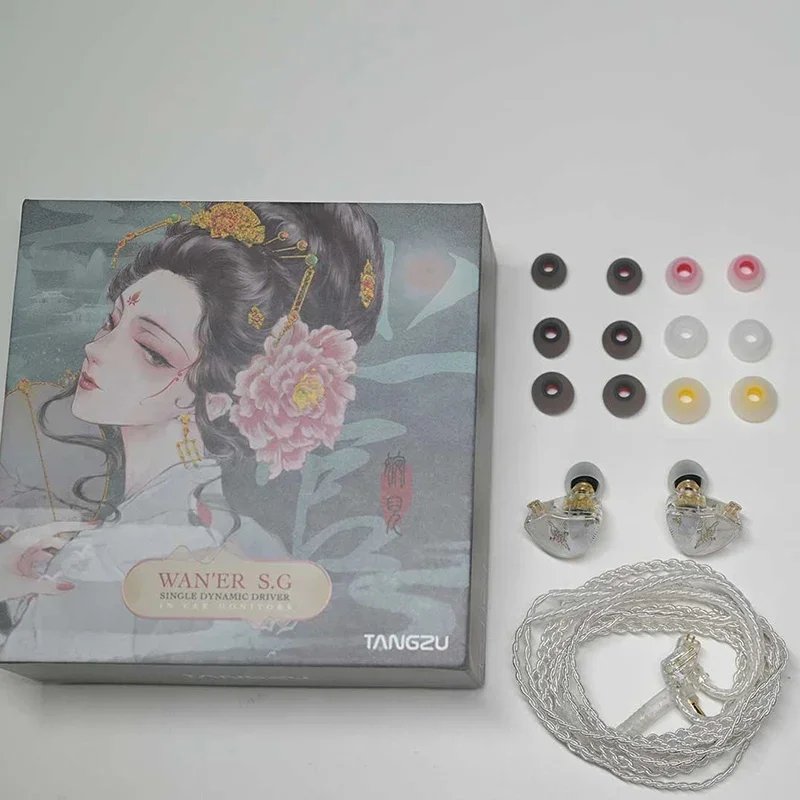TANGZU WAN ER SG 10 مللي متر سائق ديناميكي HIFI داخل الأذن سماعة IEM مراقب سماعات أذن قابلة للفصل 2Pin سماعات مع ميكروفون KZ #6