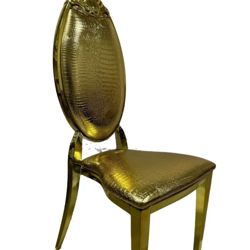 Simple Golden Wedding Hotel Banquet Roundback Sun Chair Restaurant Home Banquet Hall Backrest Hotel Dining Chair