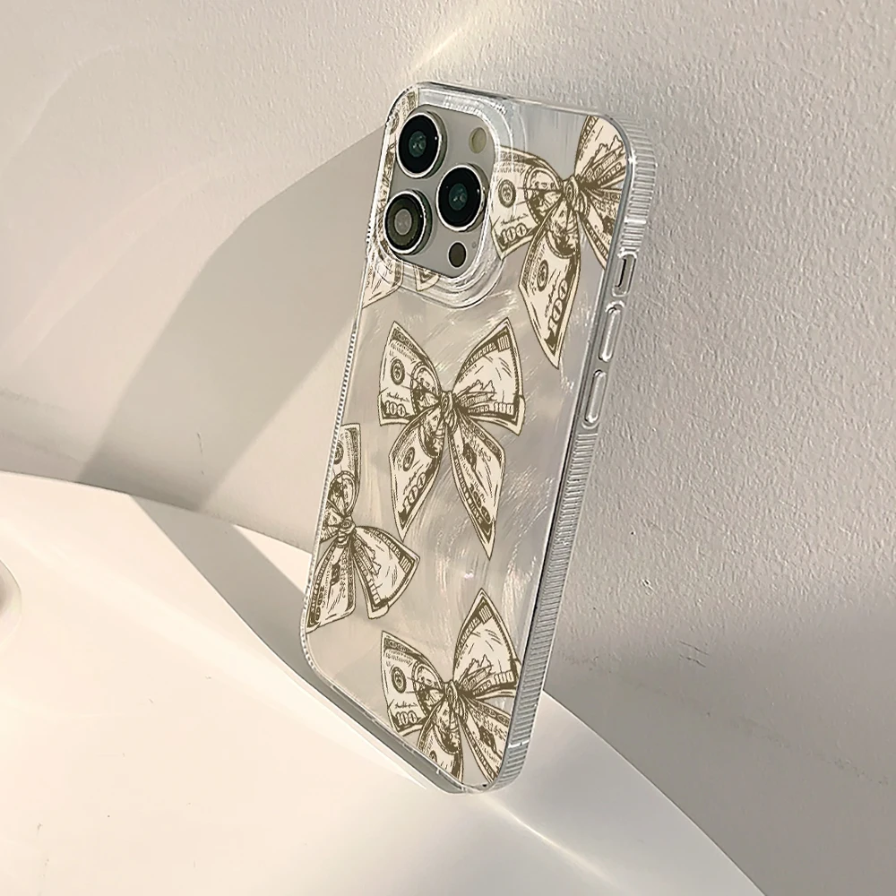 Luxuriöse Dollar-Schleife INS Hülle für iPhone 16 17 15 Pro Max Hüllen iPhone 17 11 12 13 ProMax 14 Plus 16E 8 XS XR Weiche Stoßfeste Schutzhülle – Detail 4