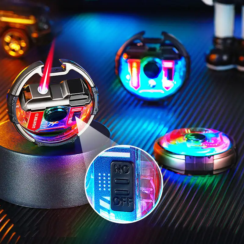 Encendedor 3 en 1 a prueba de viento con Fidget Spinner y abridor de botellas, encendedor de chorro, encendedor eléctrico de Metal a prueba de viento, herramienta pequeña para hombres