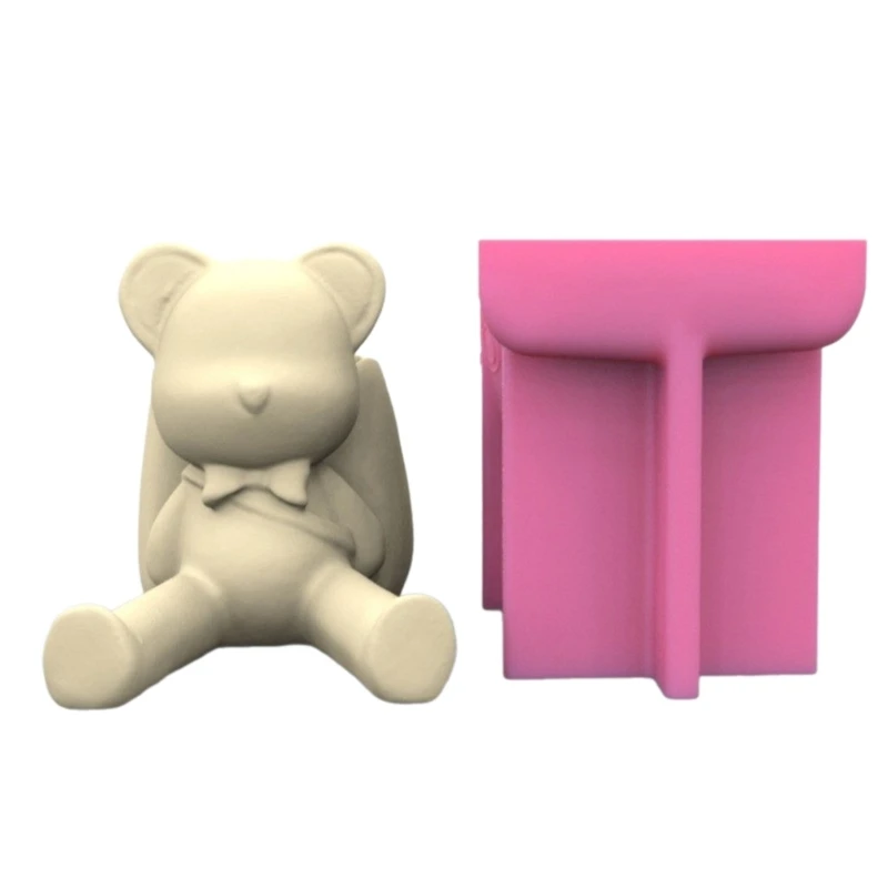 

Planter Vase Mould Bear with Bag Shaped Cements Molds Silicone Material Suitable for DIY Hand-Making Succulent Dropship