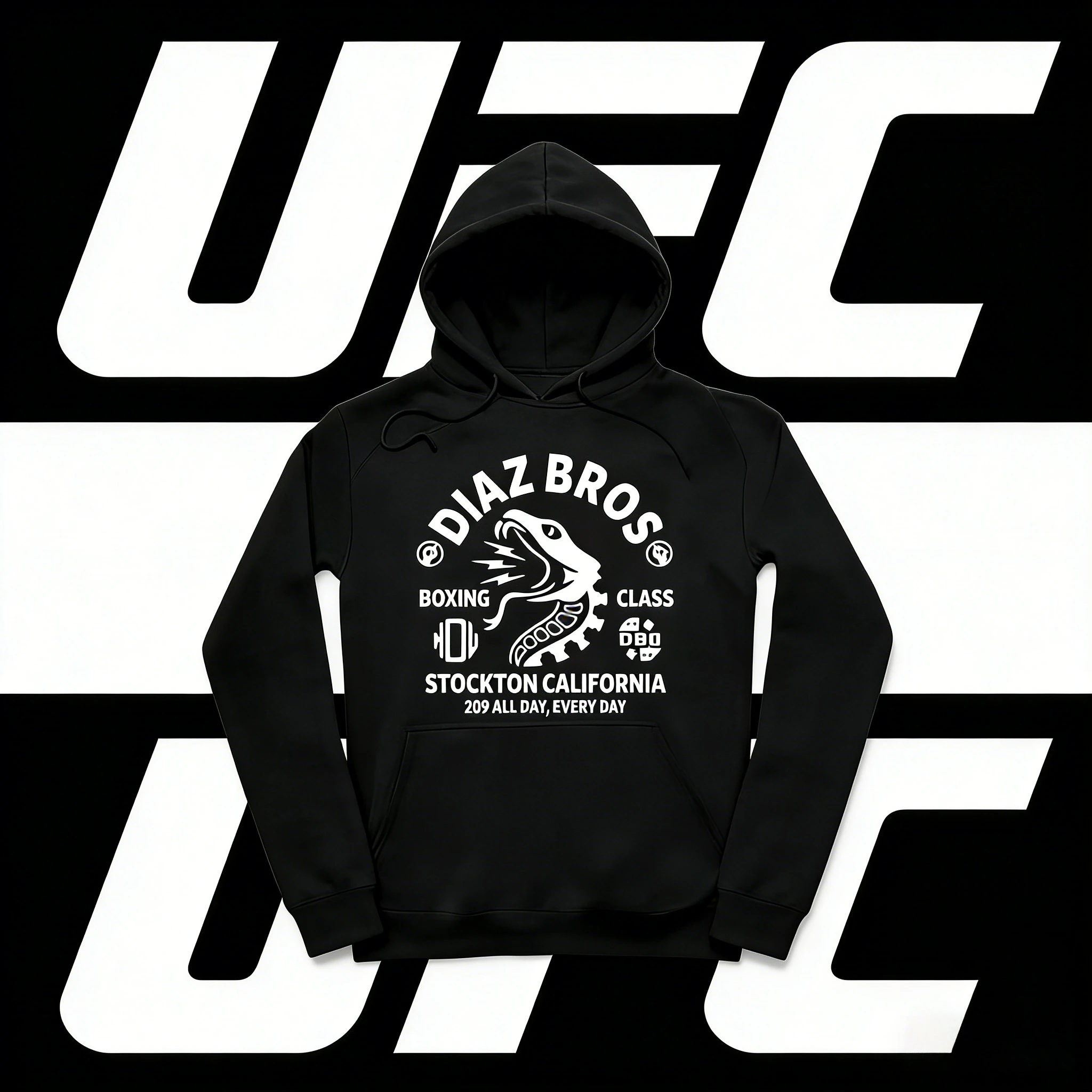 

UFC Diaz Brothers 2026, осень/зима, 100% хлопок, дышащая повседневная удобная спортивная рубашка с капюшоном — подходит для мужчин и женщин