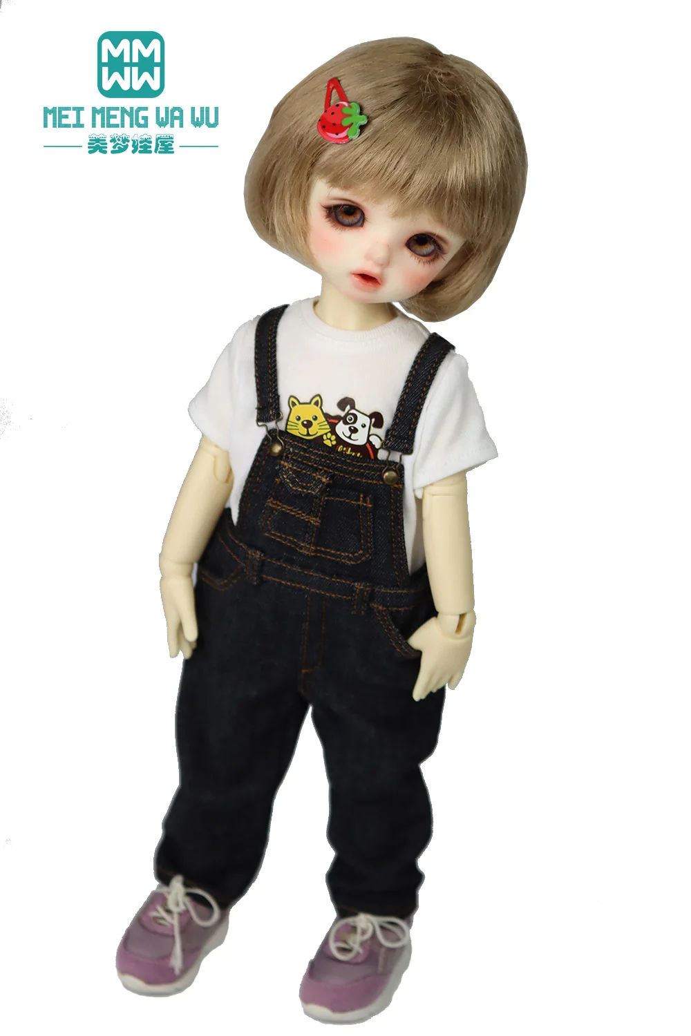 

Clothes for doll Fashion Denim Suspenders Dark Blue Khaki Fits 28--30cm 1/6 BJD YOSD MYOU Toys Gifts