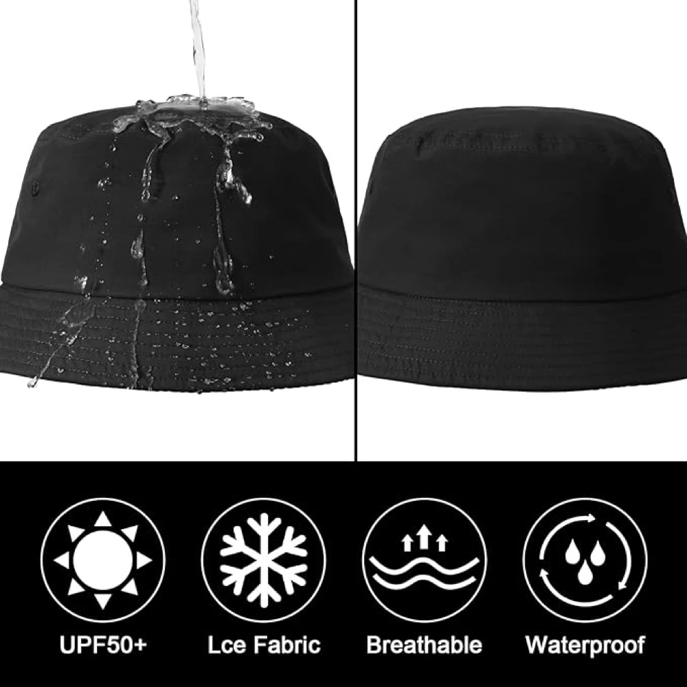 ドングル-男性と女性のための防水バケットハット、大きなサイズ、UV/uvf 50、軽量、防風、ハイキングとキャンプ用