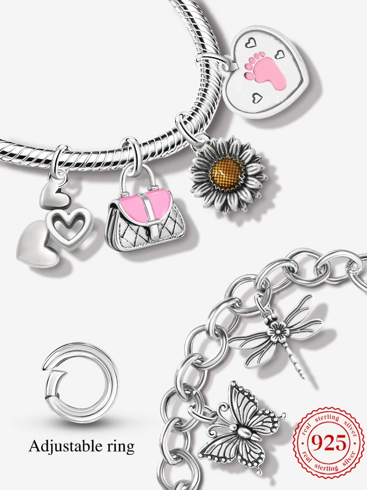 

Винтажные подвески из стерлингового серебра 925 пробы JamesAvery, подвески-бабочки для мамы, бусины, подходят для оригинального браслета, ожерелья, ювелирные изделия своими руками