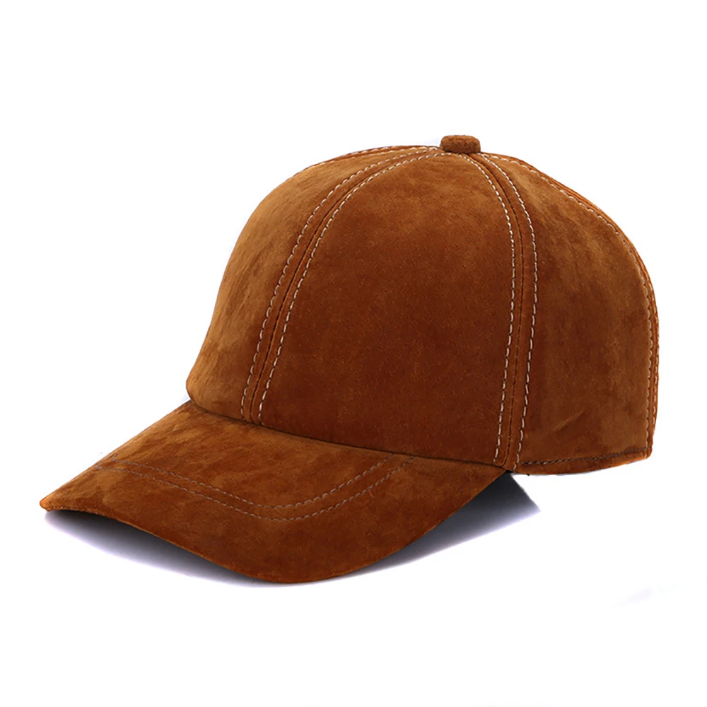 New 2024 Street Hip Hop Hat Leather Hat Fashion Adult Leather Hat Men\'s Warm Leather Baseball Cap Male Men Outdoor Windproof Hat