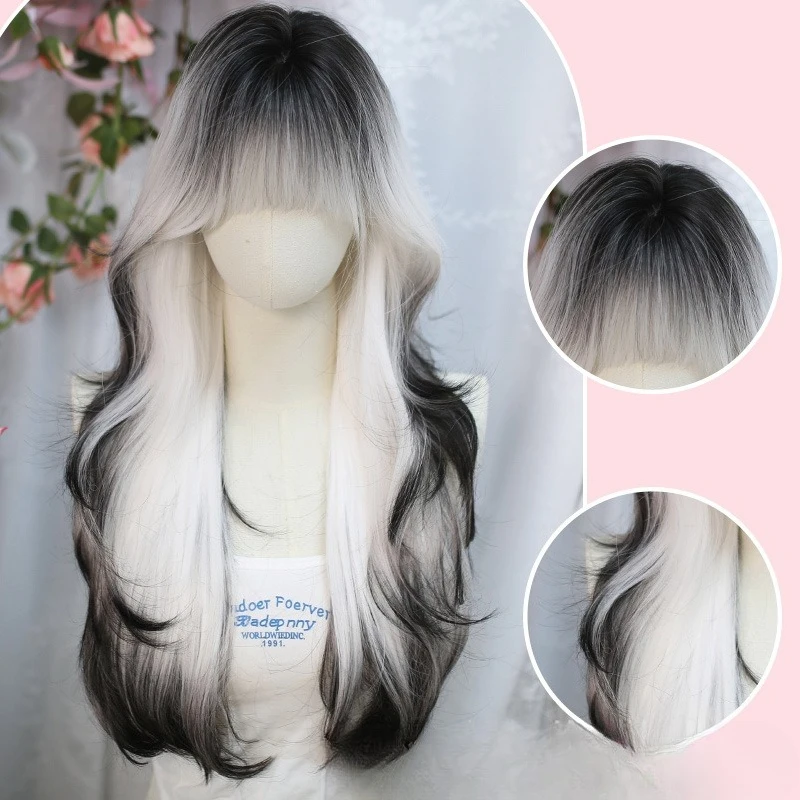

Wig full headgear lolita long curly hair simulation gradual change lolita natural long curl cos wig full headgear