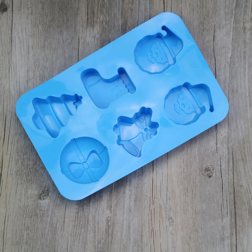 

Christmas Silicone Baking Mold Christmas Tree Santa Claus Socks Christmas Gift Shape Mold for Candy Pudding Ice Cube Cake Decora