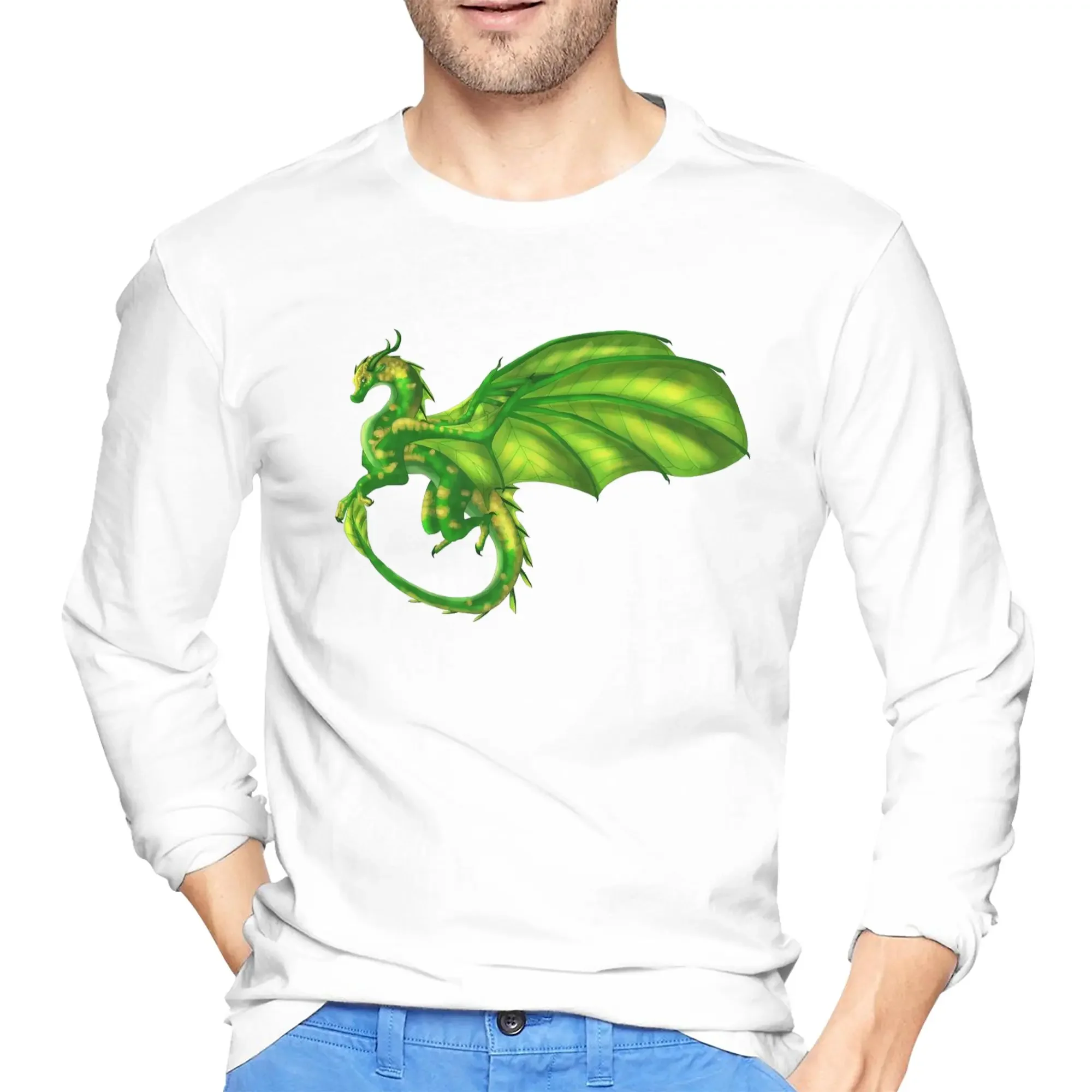 

Sundew - Wings of Fire Men's Long Sleeved T-shirt Breathable Round Neck T shirts Spring and Autumn Men tops