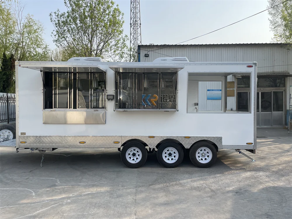 Concession Food Carts  Deep Fryer Mobile Coffee Trailer Pizza Hot Dog Customized Size Logo Food Truck With Full Kitchen