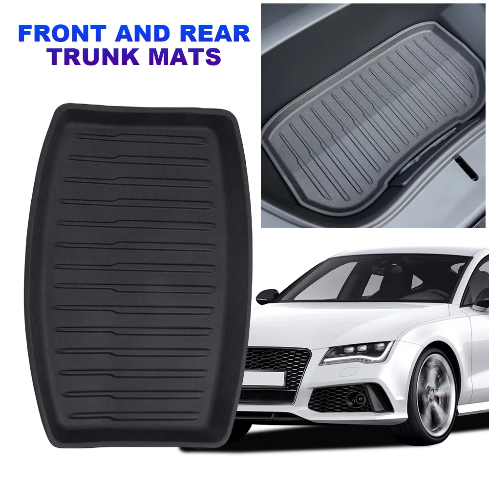 Car Front Rear Trunk Mats Full Protection Trunk Cargo Tray Car Accessories Trunk Mats Trunk Tray Floor Mat for Tesla Model 3 24