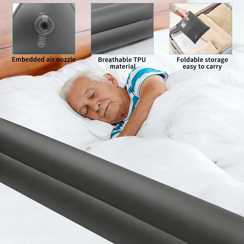 STLF Safety TPU Bedside Rails Guard Adults Elderly Blow-up Bed Bumper Bed Side Fall Prevention Barrier Inflatable Bed Rail