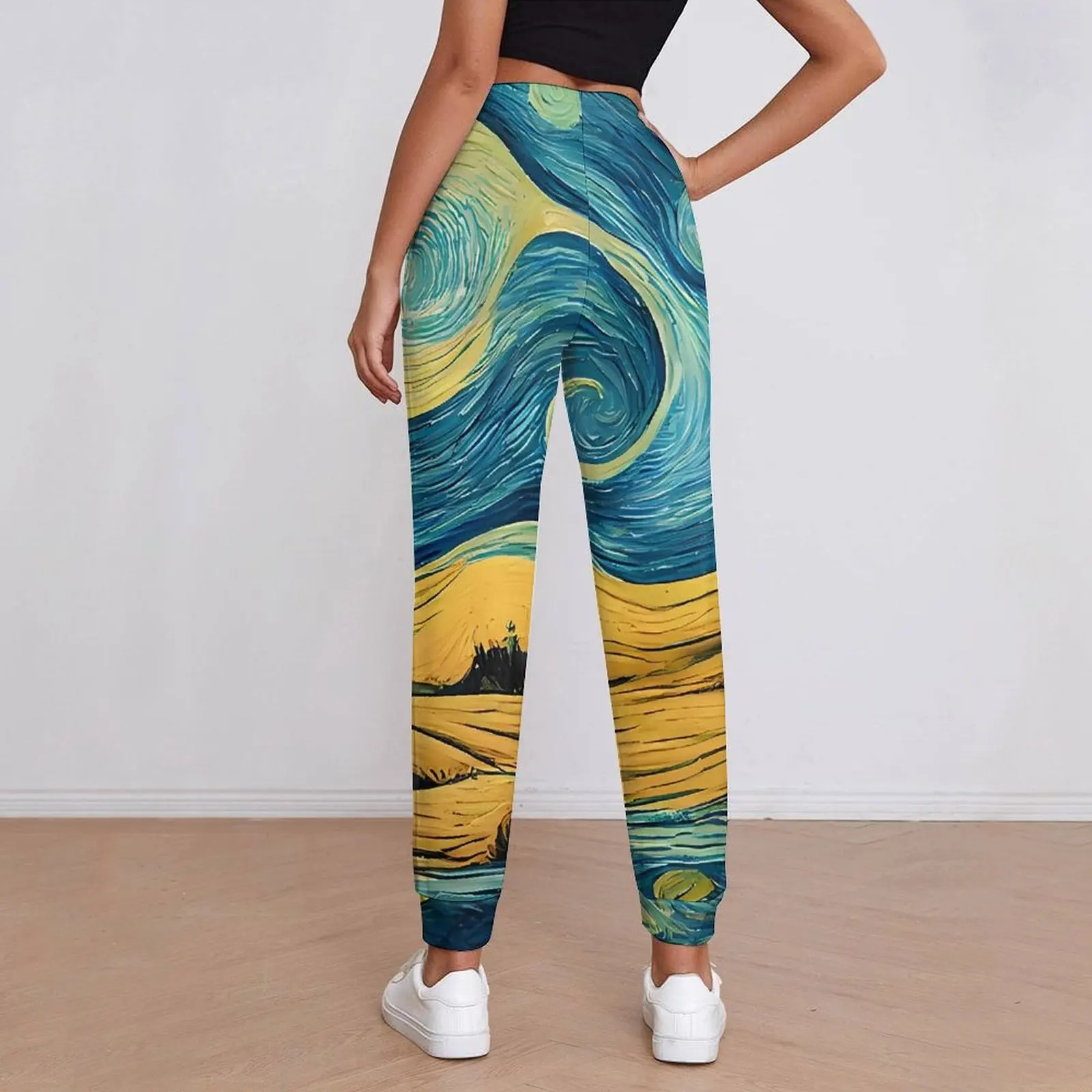 Van Gogh Pants Autumn The Starry Night Modern Sweatpants Womens Street Style Custom Trousers Big Size 3XL