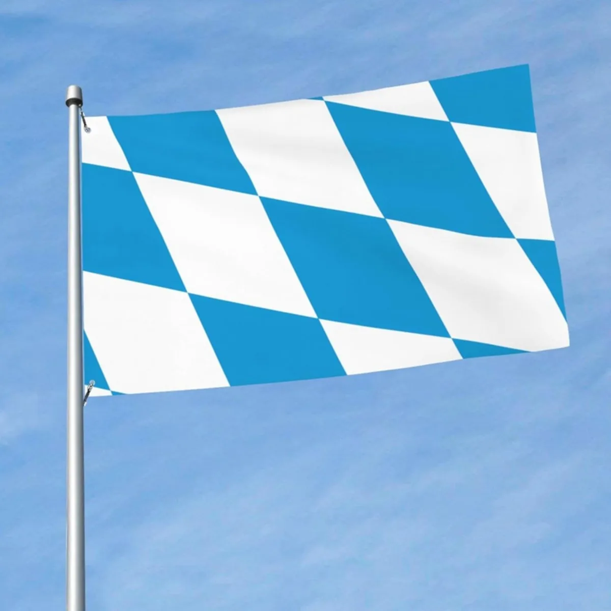 1pc Eye-Catching Bavarian Flag - Durable Polyester Outdoor Flag, Blue and White Checkered Design, Ideal for Festivals Home Decor