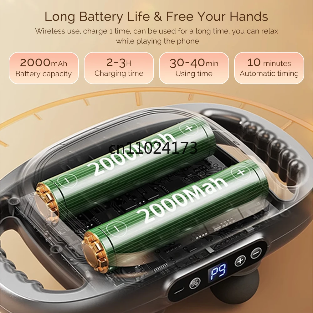 Pistola per fascia a 12 teste Pistola per massaggio corpo con vibrazione ad alta frequenza Massaggiatore per la schiena Massaggiatore per la vita Collo Spalla Coscia Fascia masajeador