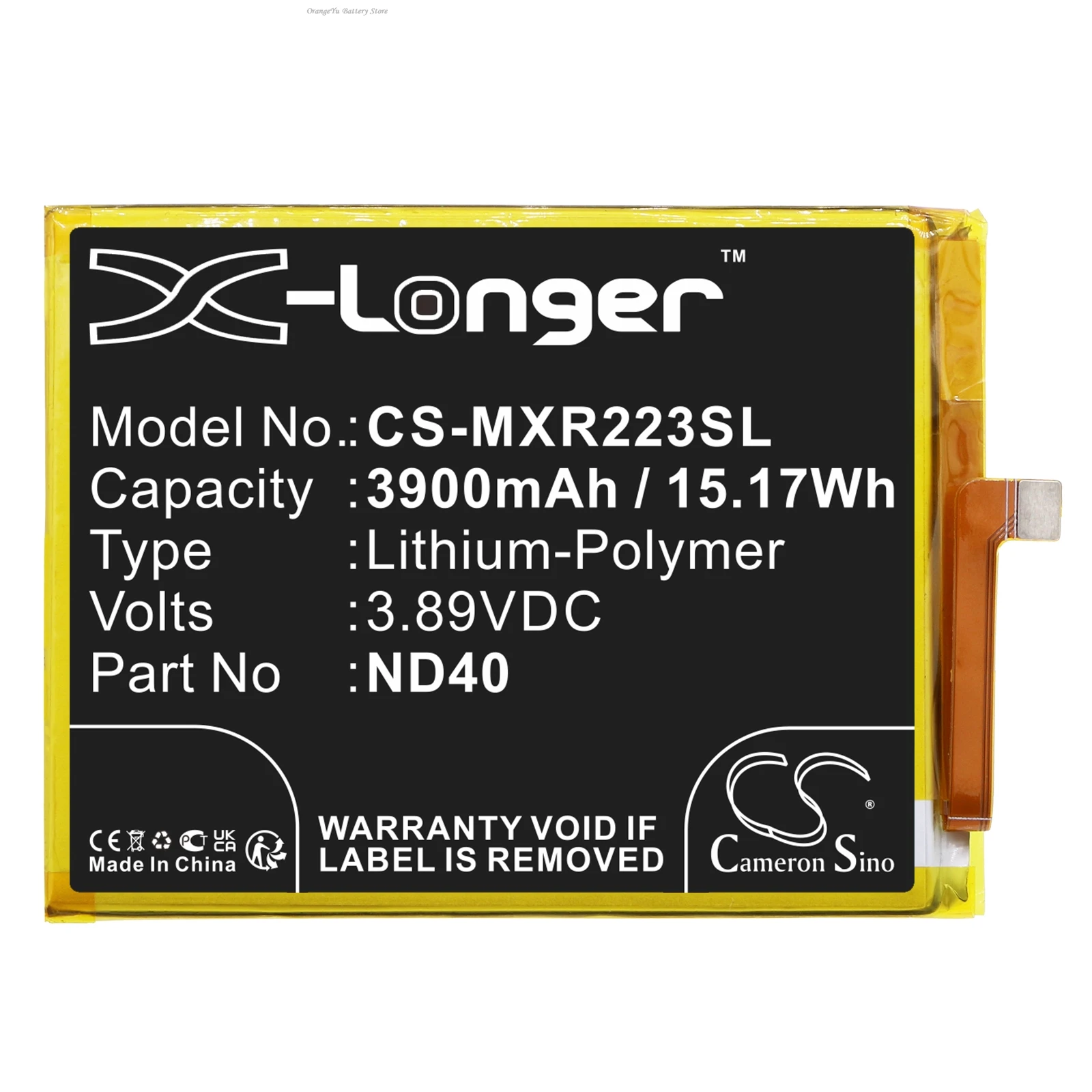 Cameron Sino 3.89V 3900mAh Mobile, SmartPhone Battery ND40,SB18D34507 for Motorola Moto Edge 30 5G 2022, XT2203, XT2203-1 +TOOLS