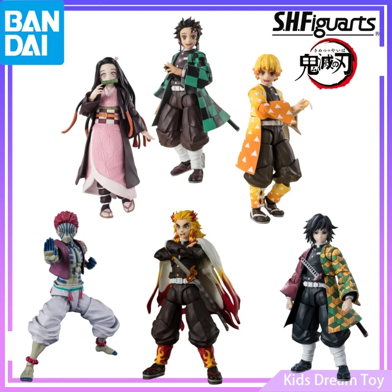 

Bandai InStock оригинальные аниме-фигурки S.H.Figuarts Demon Slayer-Kyojuro Rengoku&TANJIRO KAMADO-коллекционные фигурки игрушек
