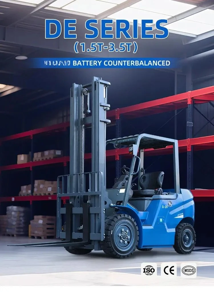 1T Electric Forklift with 9 Inch Smart Touchscreen, Reverse Camera & Lithium Power for Warehouse Use - Customized