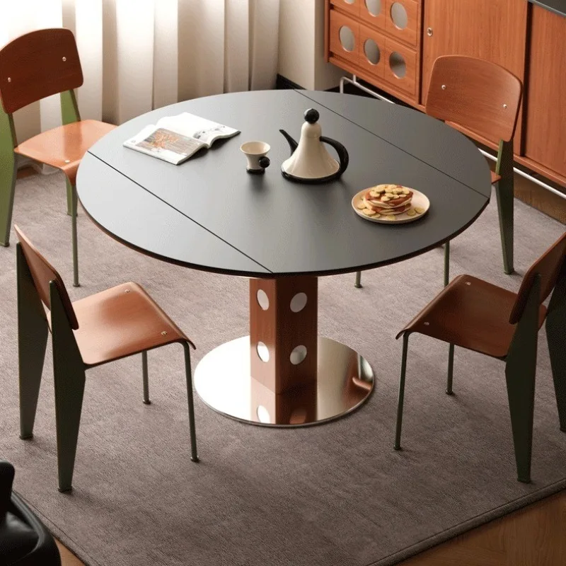 

household small apartment Nordic square and round dual-purpose medium and ancient Berg folding round table