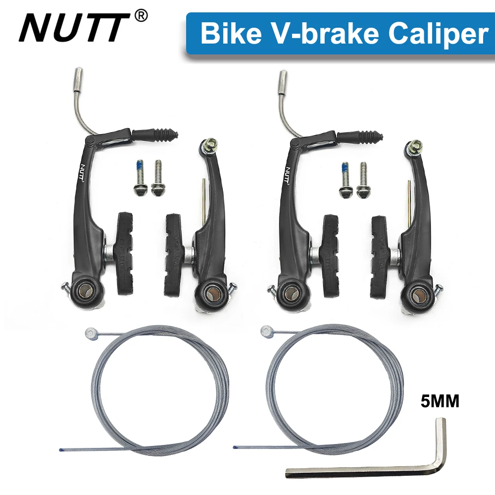 

NUTT MTB V Brake Mountain Bike Caliper Mechanical Wire Brake Aluminum Calmp Alloy Brake Line Shoes For Folding SRAM Bicycle